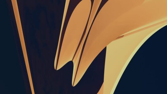 A stunning abstract digital artwork featuring geometric shapes in subtle warm hues, creating a modern aesthetic.