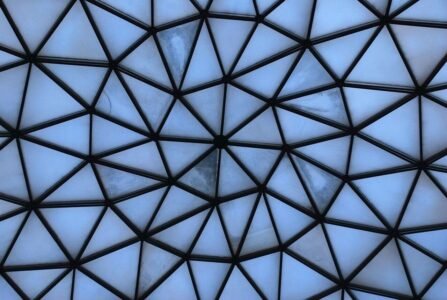 window, glass, geometric, shape, blue window