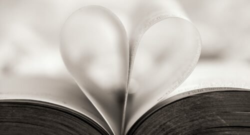 heart shape book page close-up photography