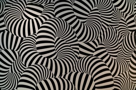 black and white striped textile