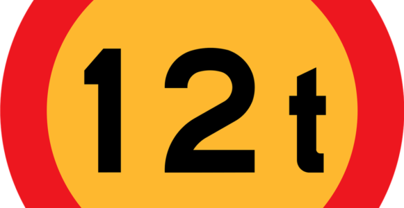 weight, maximum, 12 tonnes, metric tonne, road sign, roadsign, street sign, red, sign, black, signs, orange, transportation, roadsigns, forbidden